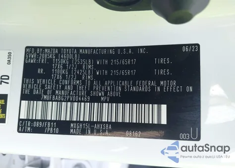 2023 Toyota Corolla Cross Hybrid Se from USA, damaged, VIN 7MUFBABG2PV004469